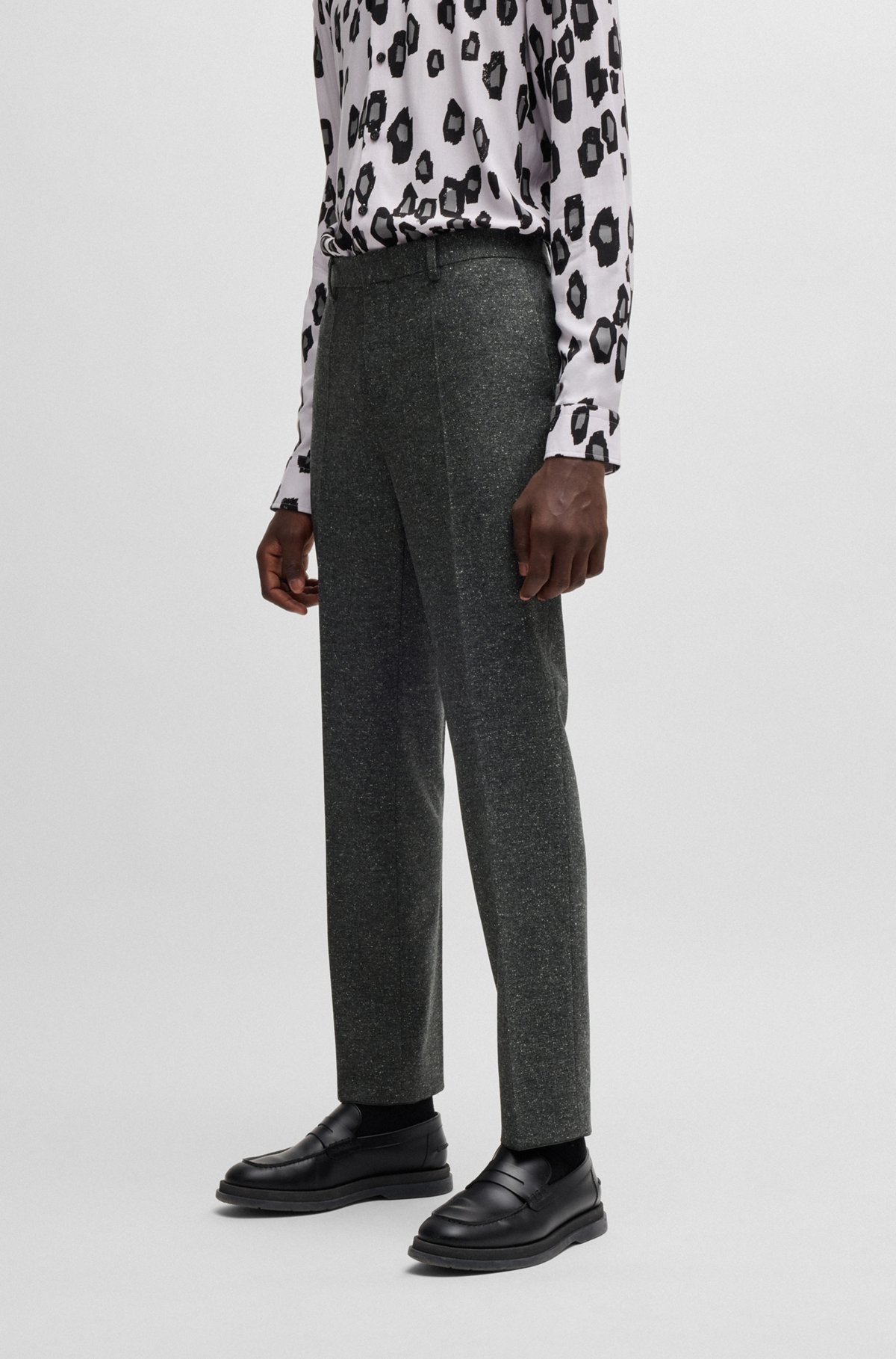 SLIM-FIT SUIT IN MICRO-PATTERNED WOOL - 6