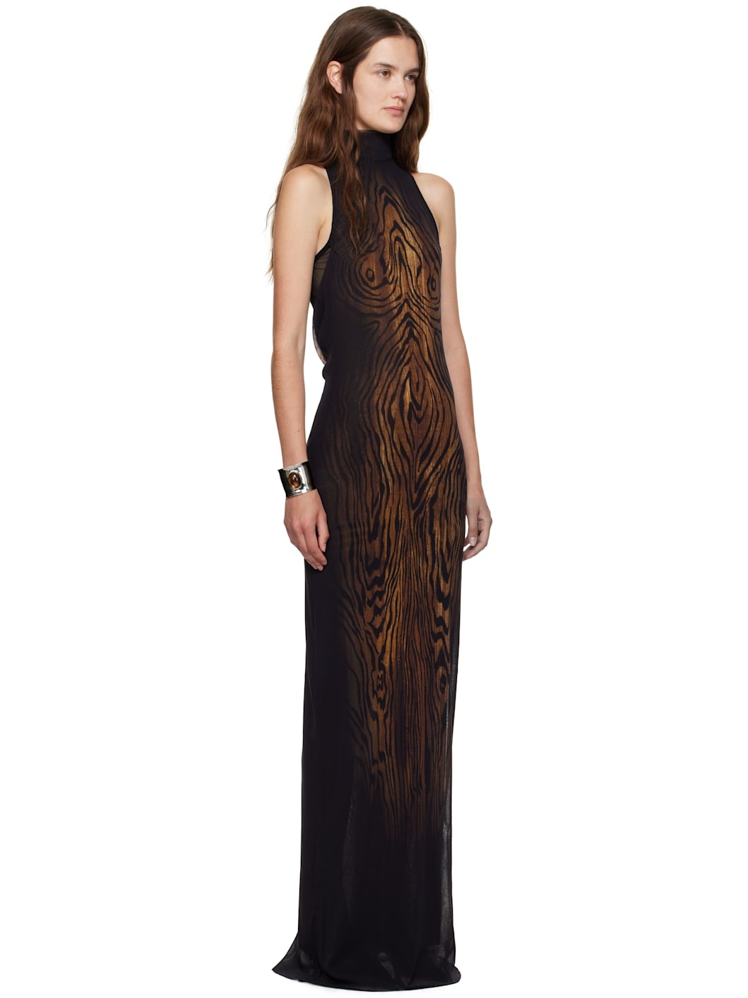Black & Brown 'The Long Draped Wood' Maxi Dress - 2