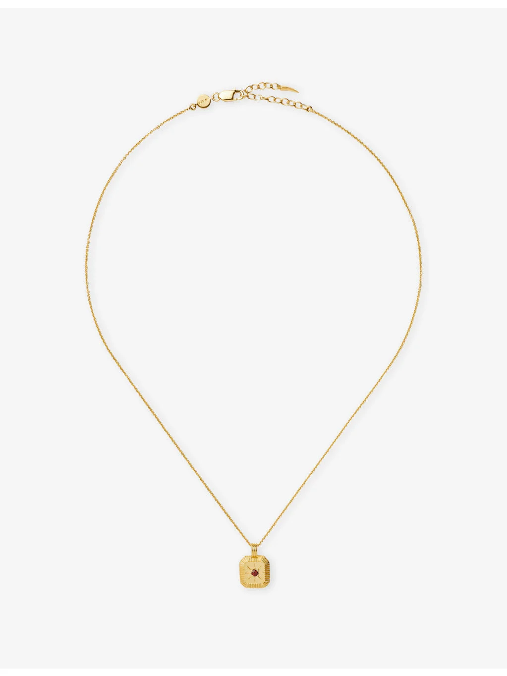 January Garnet Birthstone 18ct Gold Vermeil Sterling Silver Pendant Necklace - 1