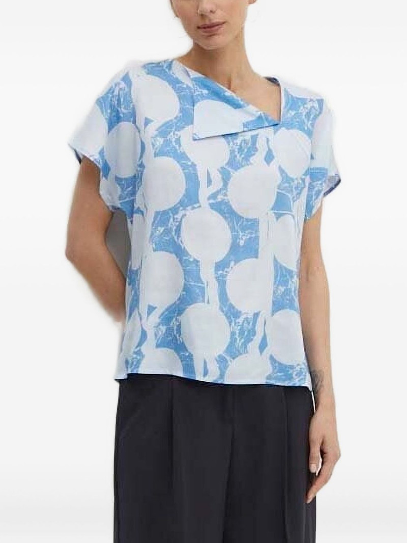 abstract-print short-sleeved blouse 1