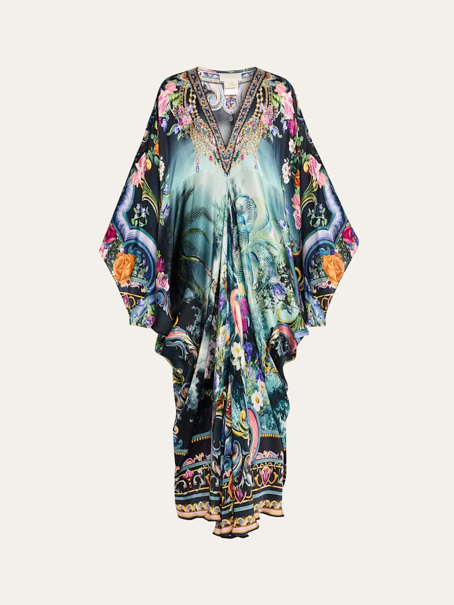 Basked in Baroque T-Shape Long Kaftan - 1