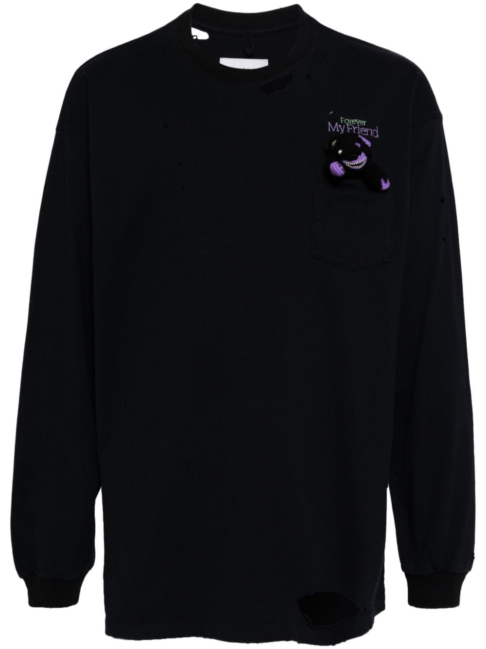 bear-embellished T-shirt - 1