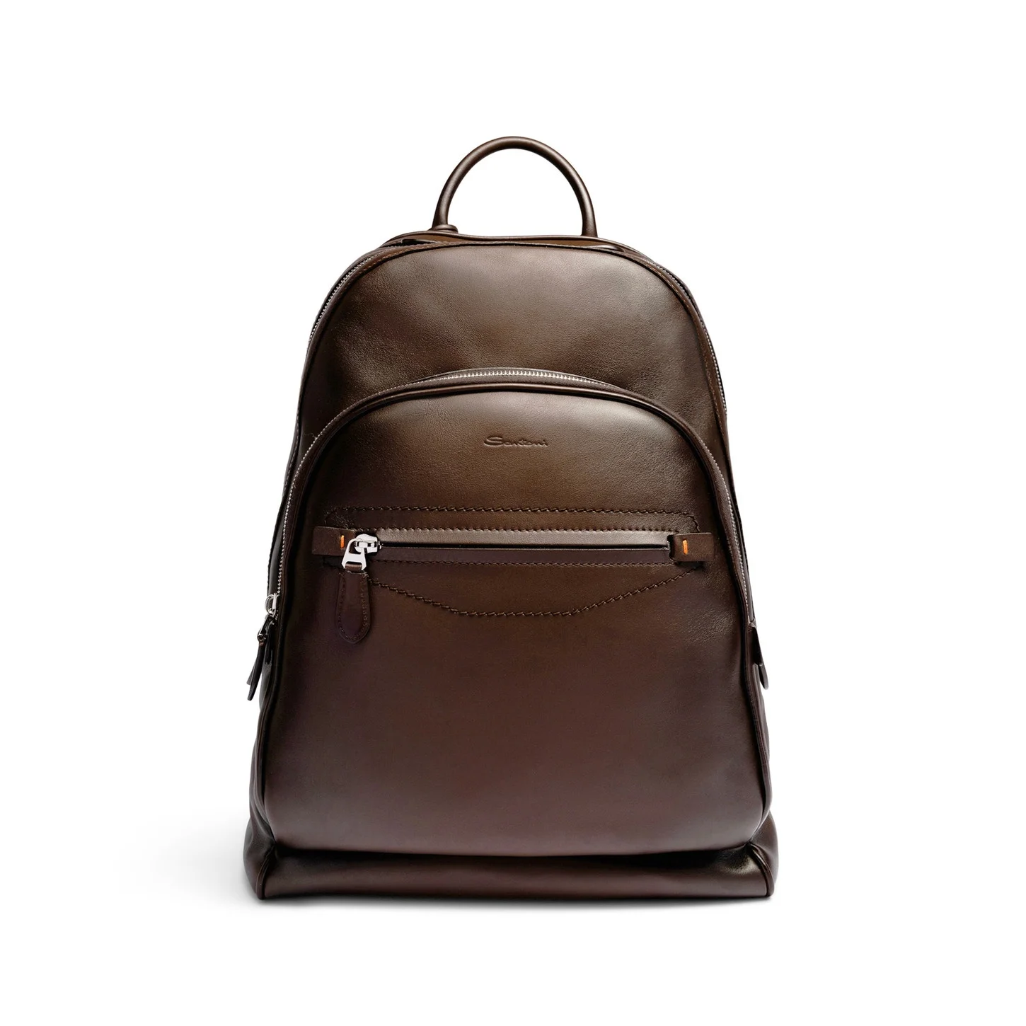 Dark brown leather backpack - 1
