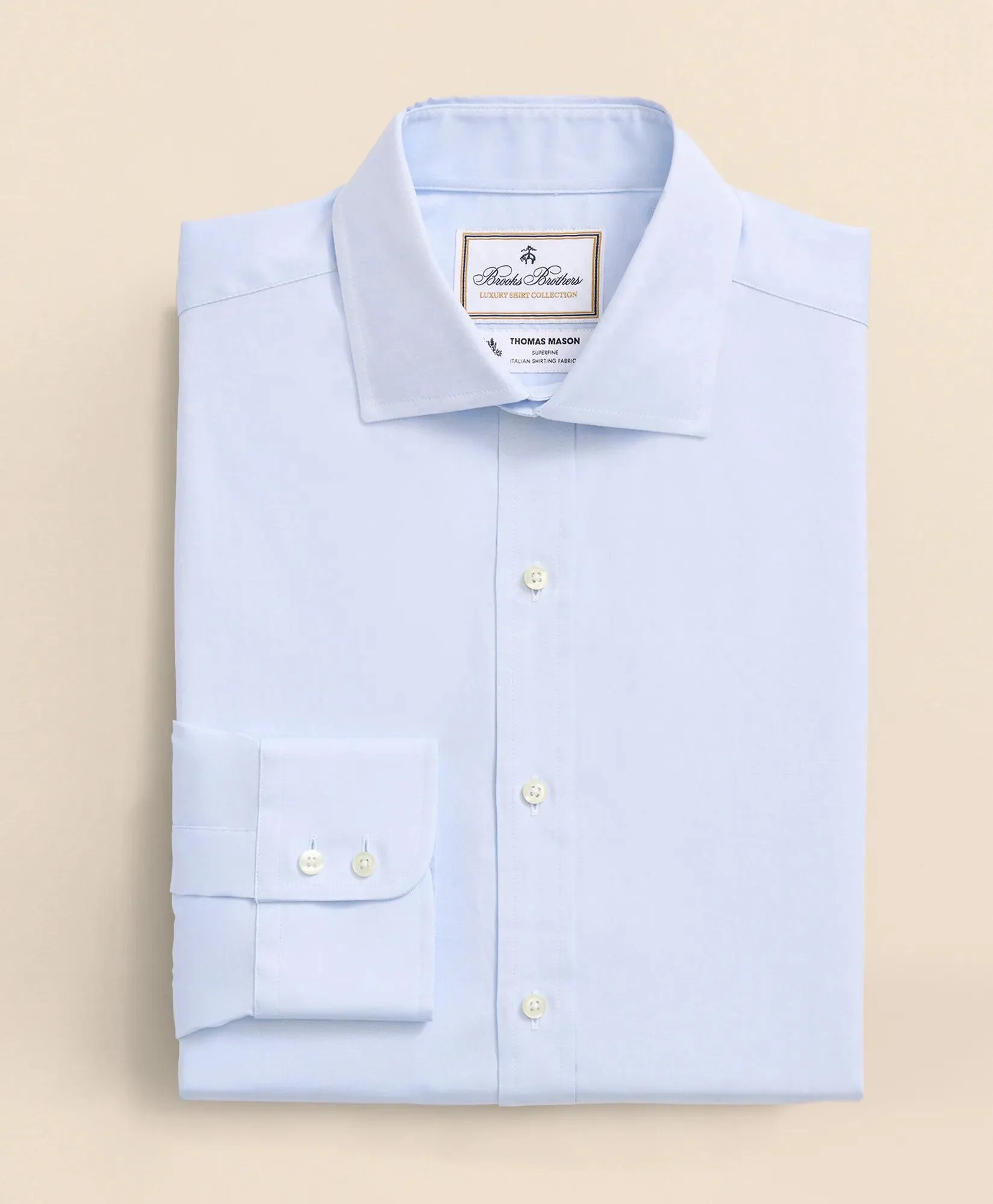 Brooks Brothers X Thomas Mason® Cotton Pinpoint Oxford English Collar Dress Shirt - 1
