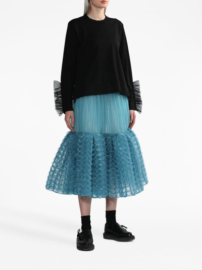 Noir Kei Ninomiya tulle-inserts cotton sweatshirt outlook