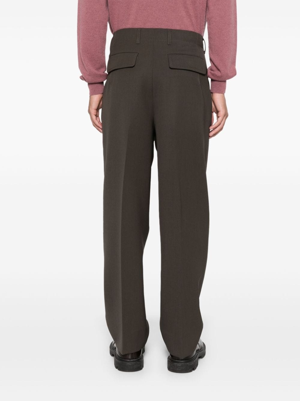 wool tapered pants - 4