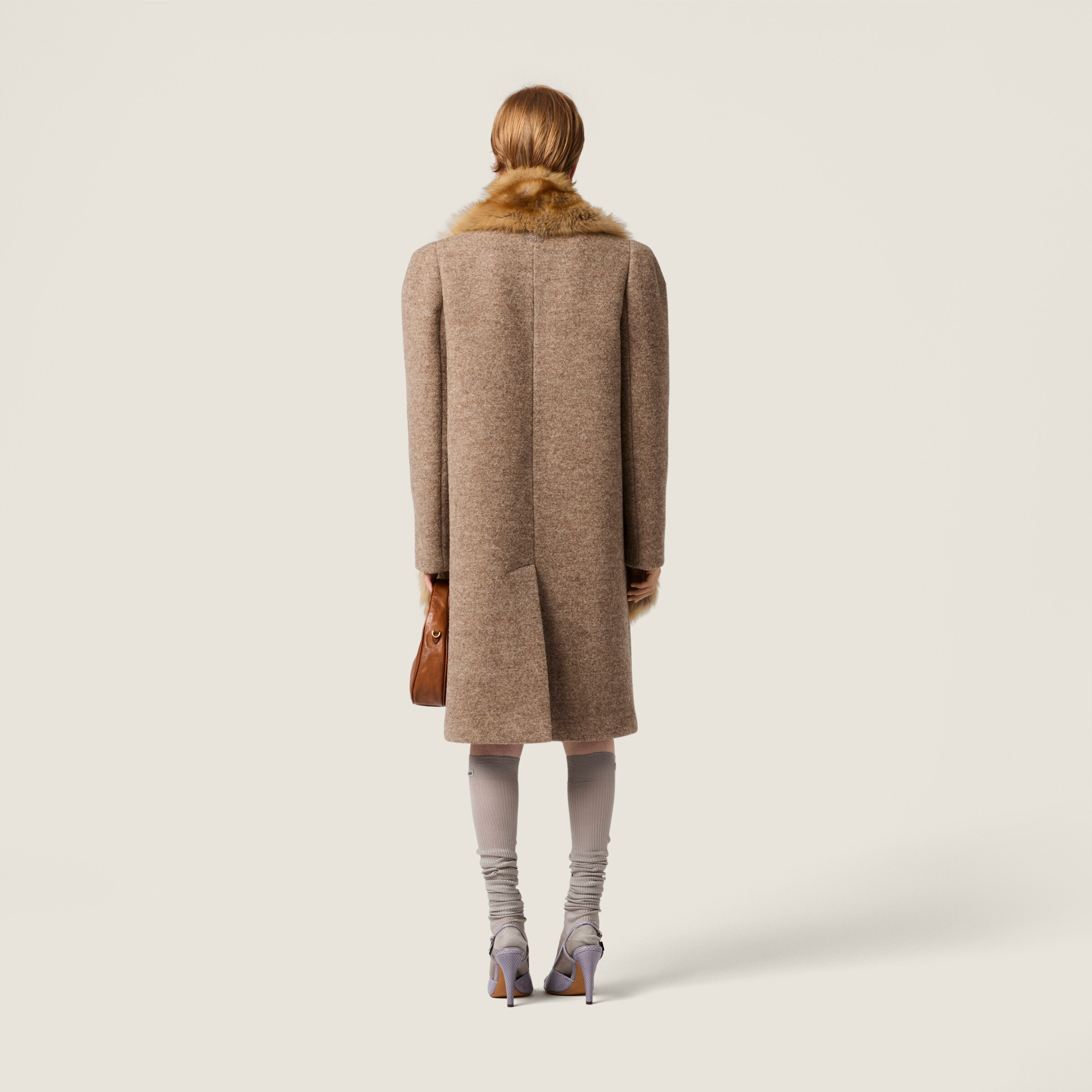 Single-breasted Shetland wool coat - 3