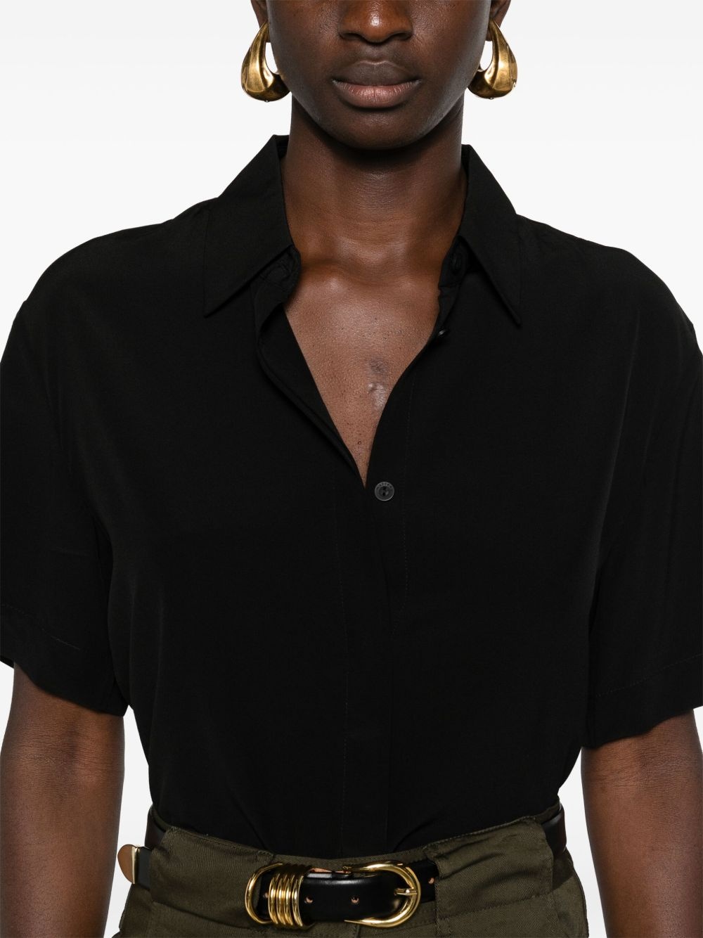 short-sleeve silk shirt - 5