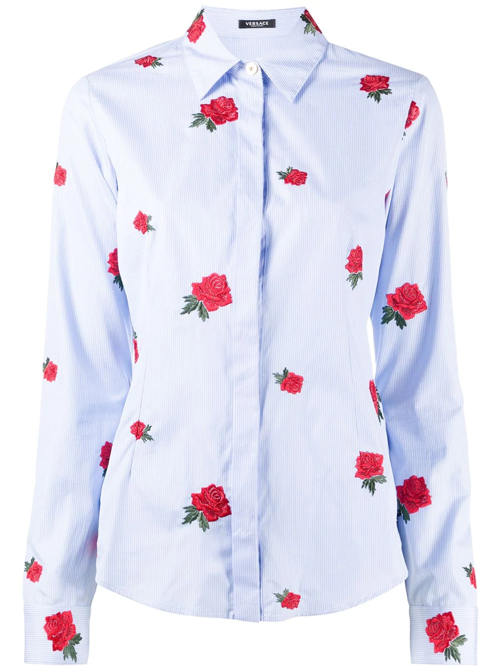 rose-embroidered shirt - 1