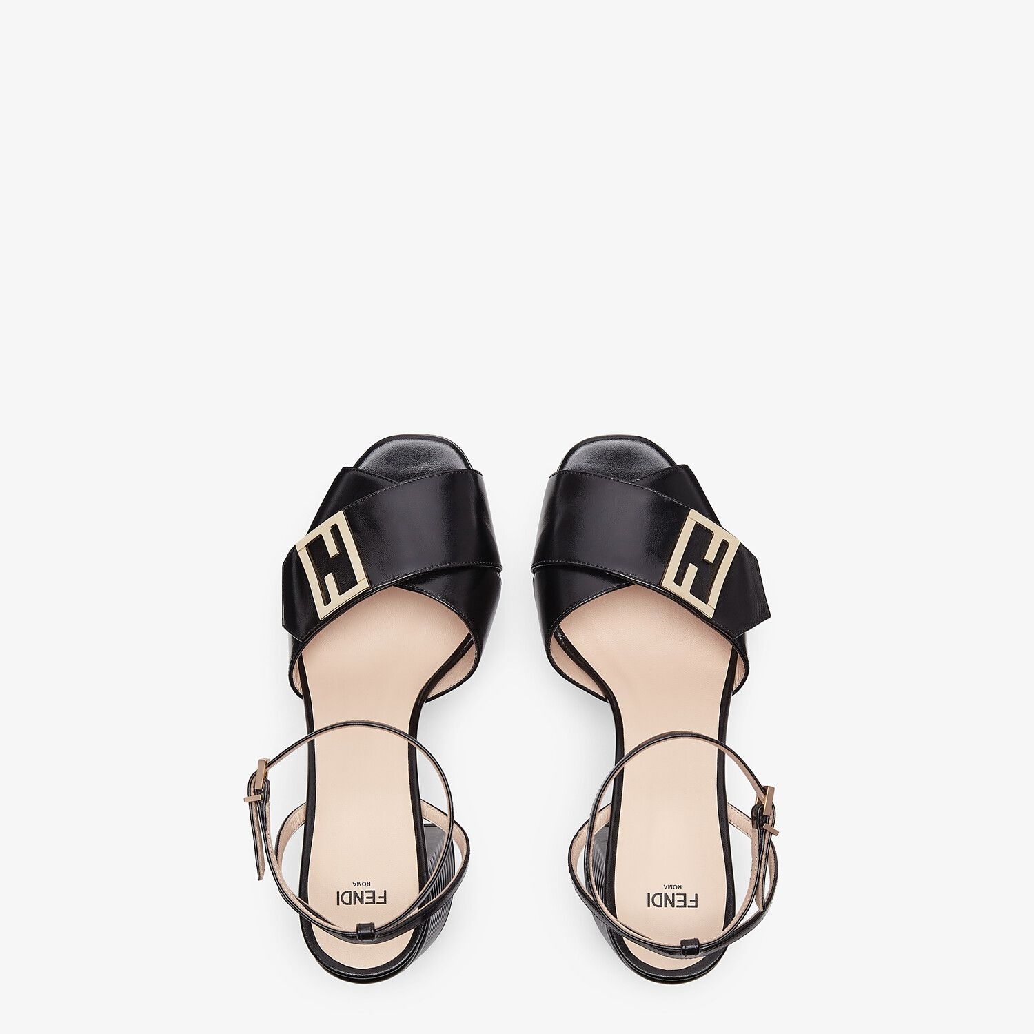 Black leather Promenade Sandals - 4