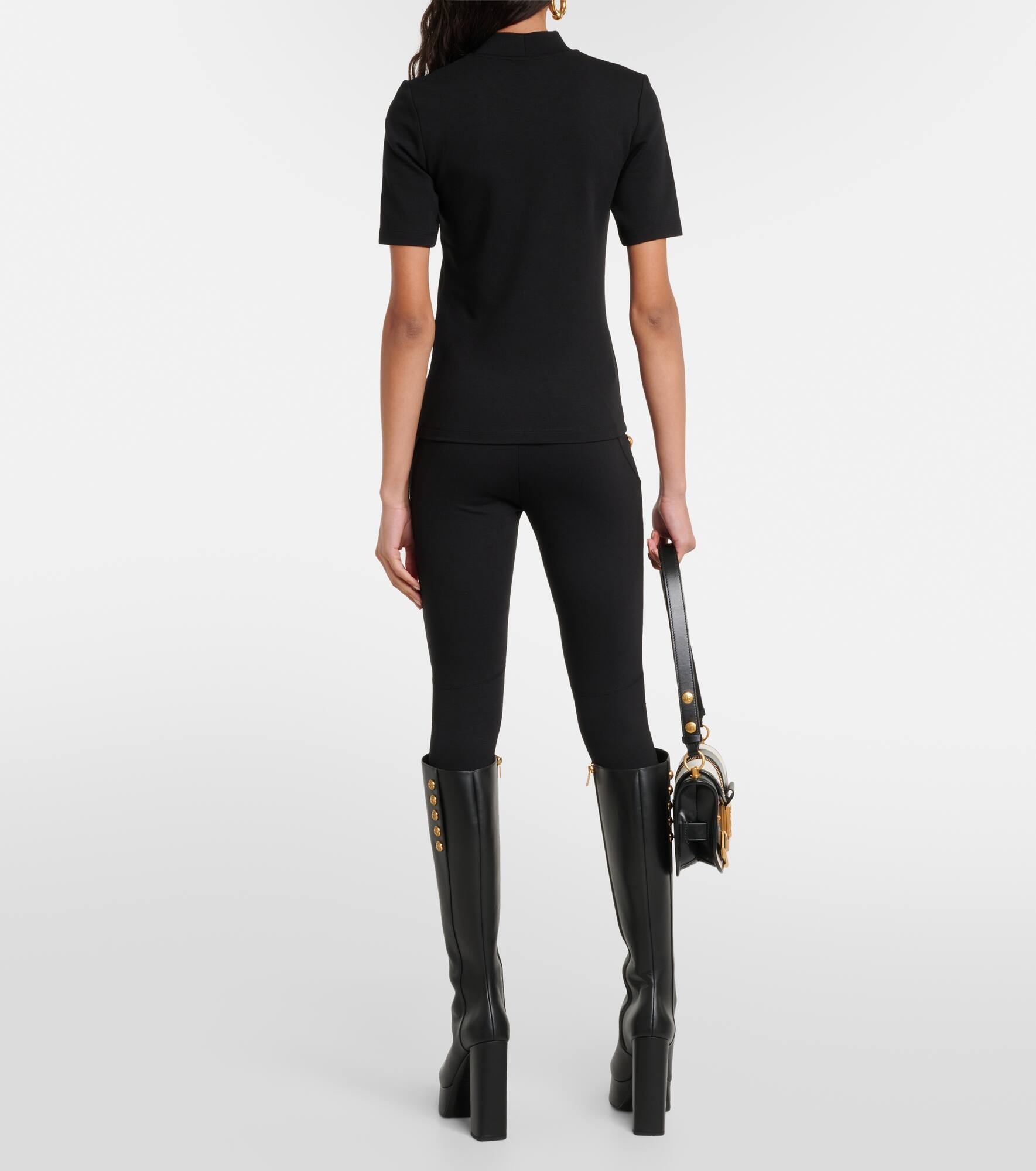 Embellished jersey T-shirt - 3
