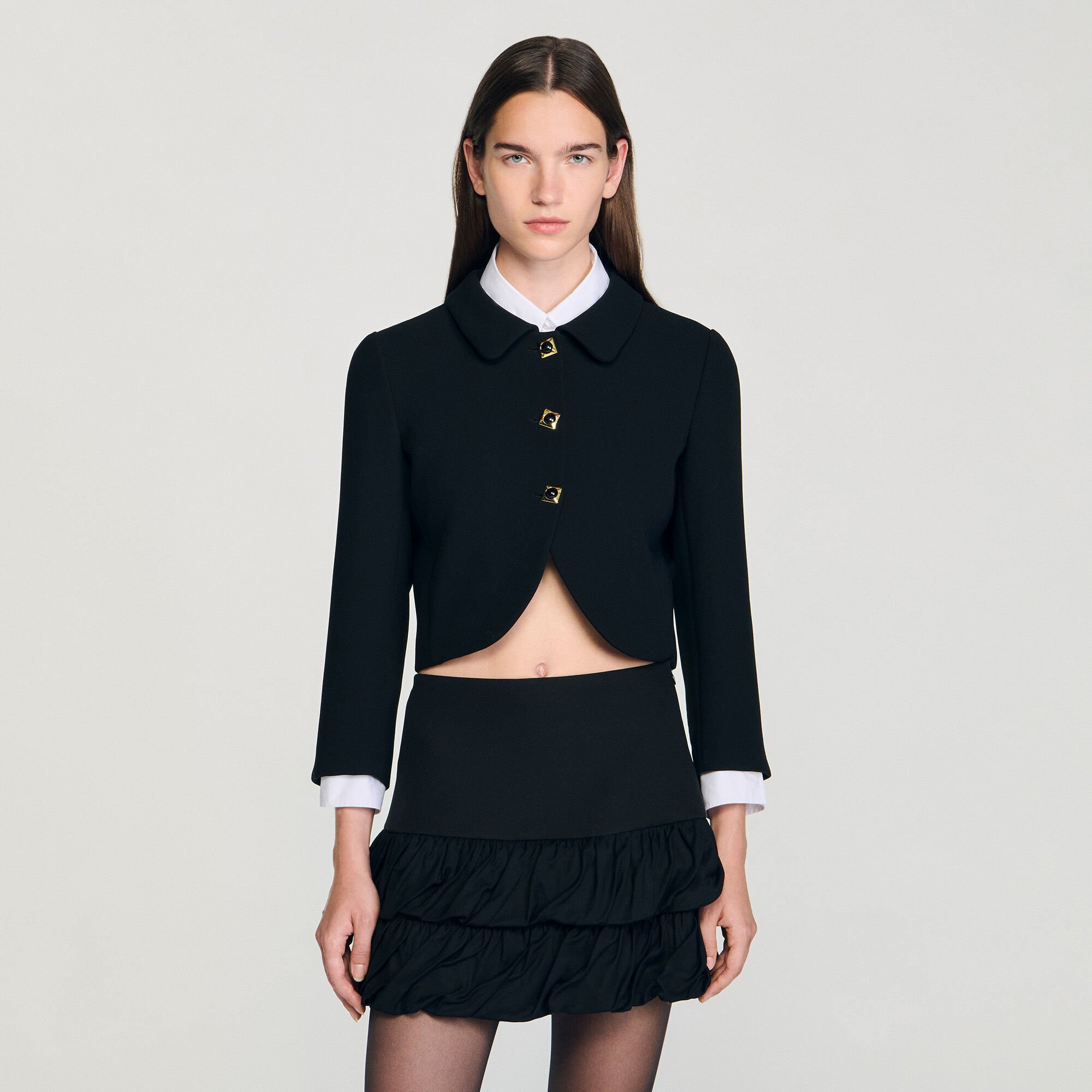 CROPPED JACKET WITH DECORATIVE BUTTONS - 4