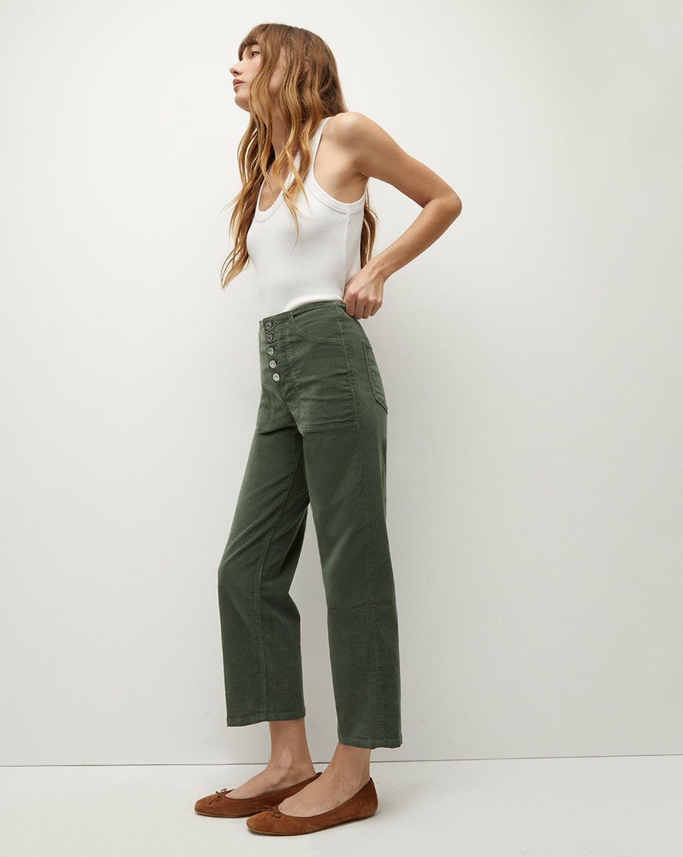 CROSBIE CORDUROY CROPPED WIDE-LEG PANT - 4