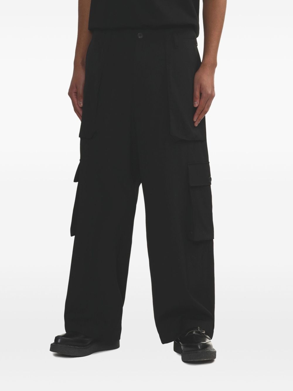 multi-pocket wool trousers - 3