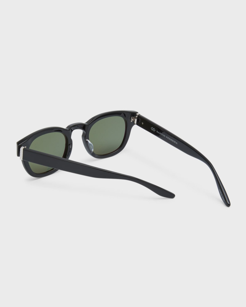 BARTON PERREIRA Men's Demarco Keyhole-Bridge Acetate Rectangle Sunglasses outlook
