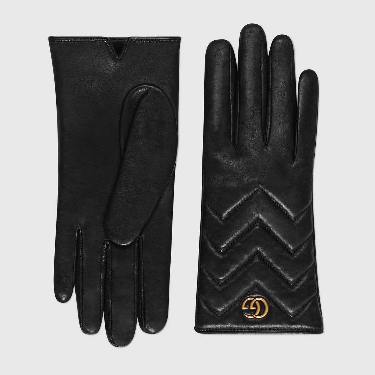 GG Marmont chevron leather gloves - 1