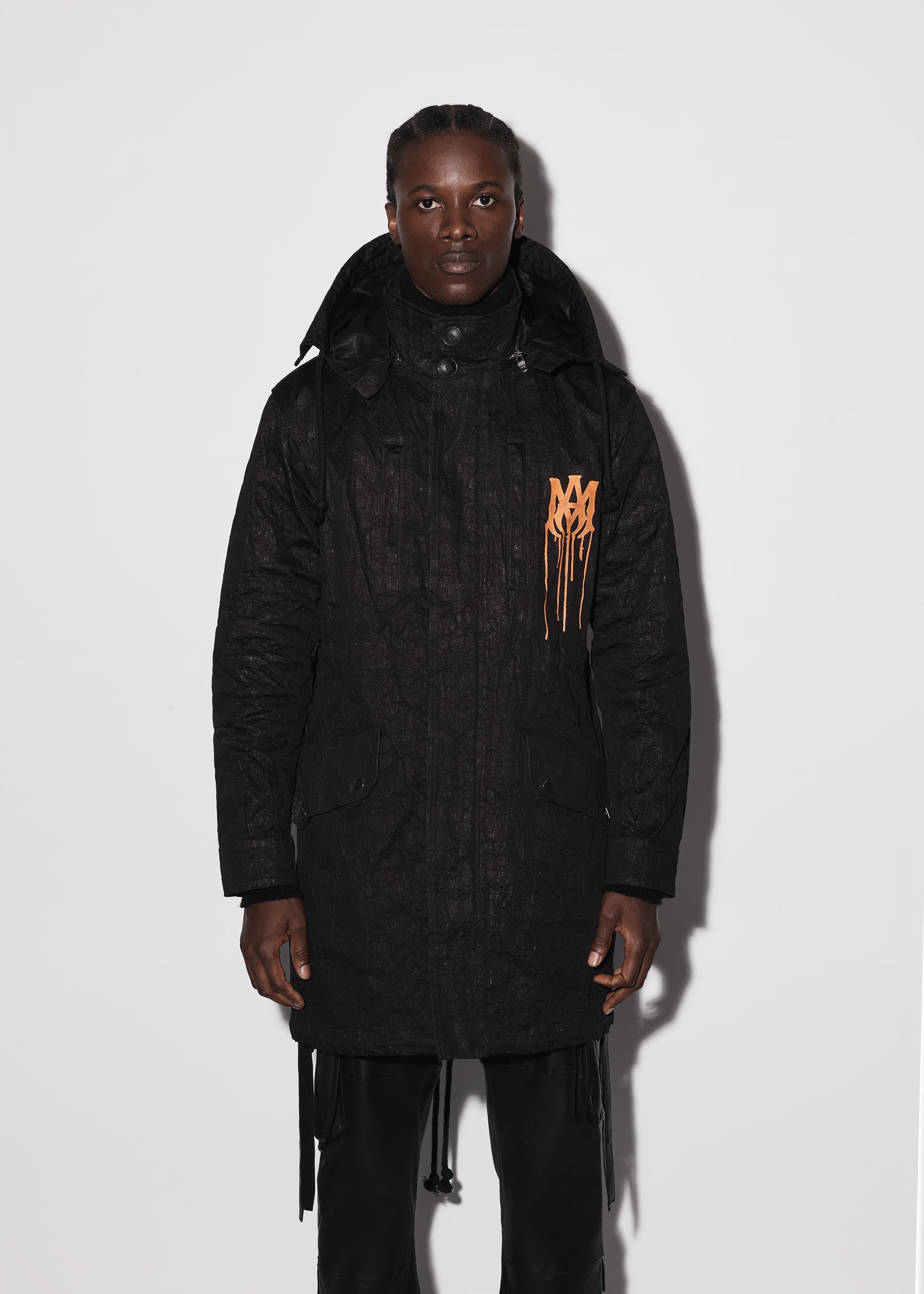METAL CRUMPLE FISHTAIL PARKA - 2