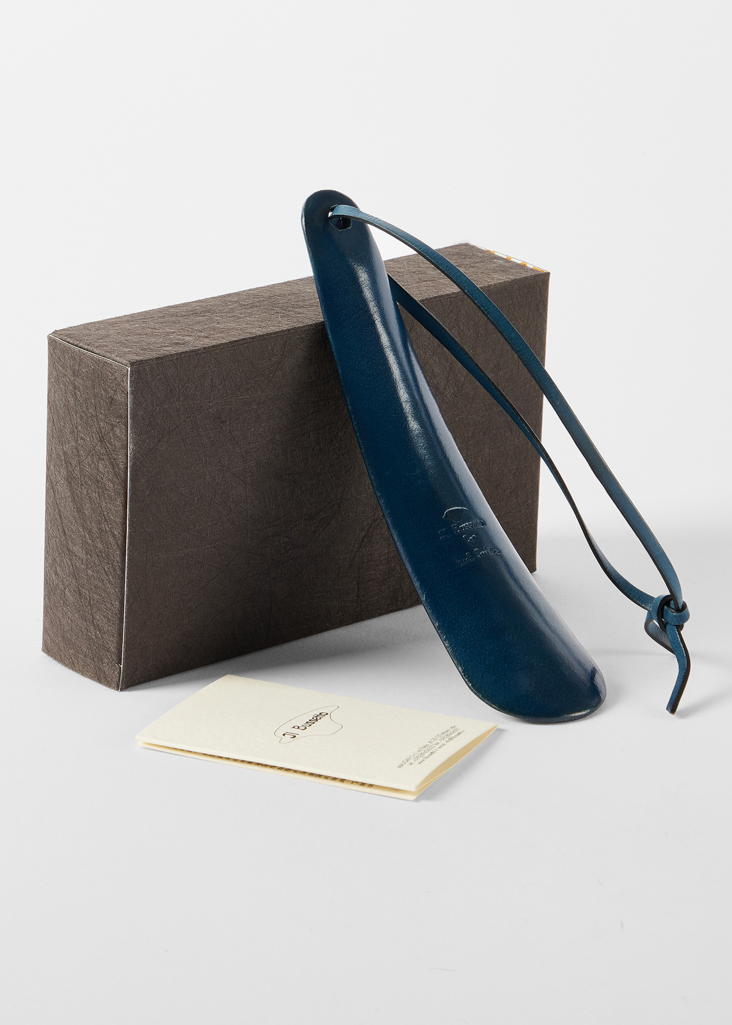 Il Bussetto for Paul Smith - Poseidon Blue Leather Small Shoehorn - 6