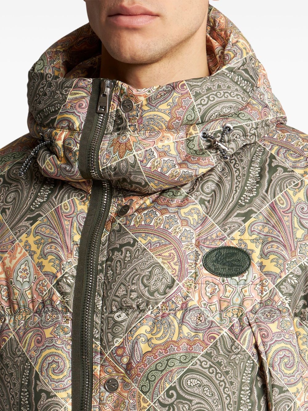paisley-print hooded puffer jacket - 4
