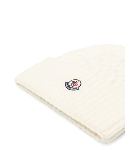 Moncler cable-knit logo-patch beanie outlook