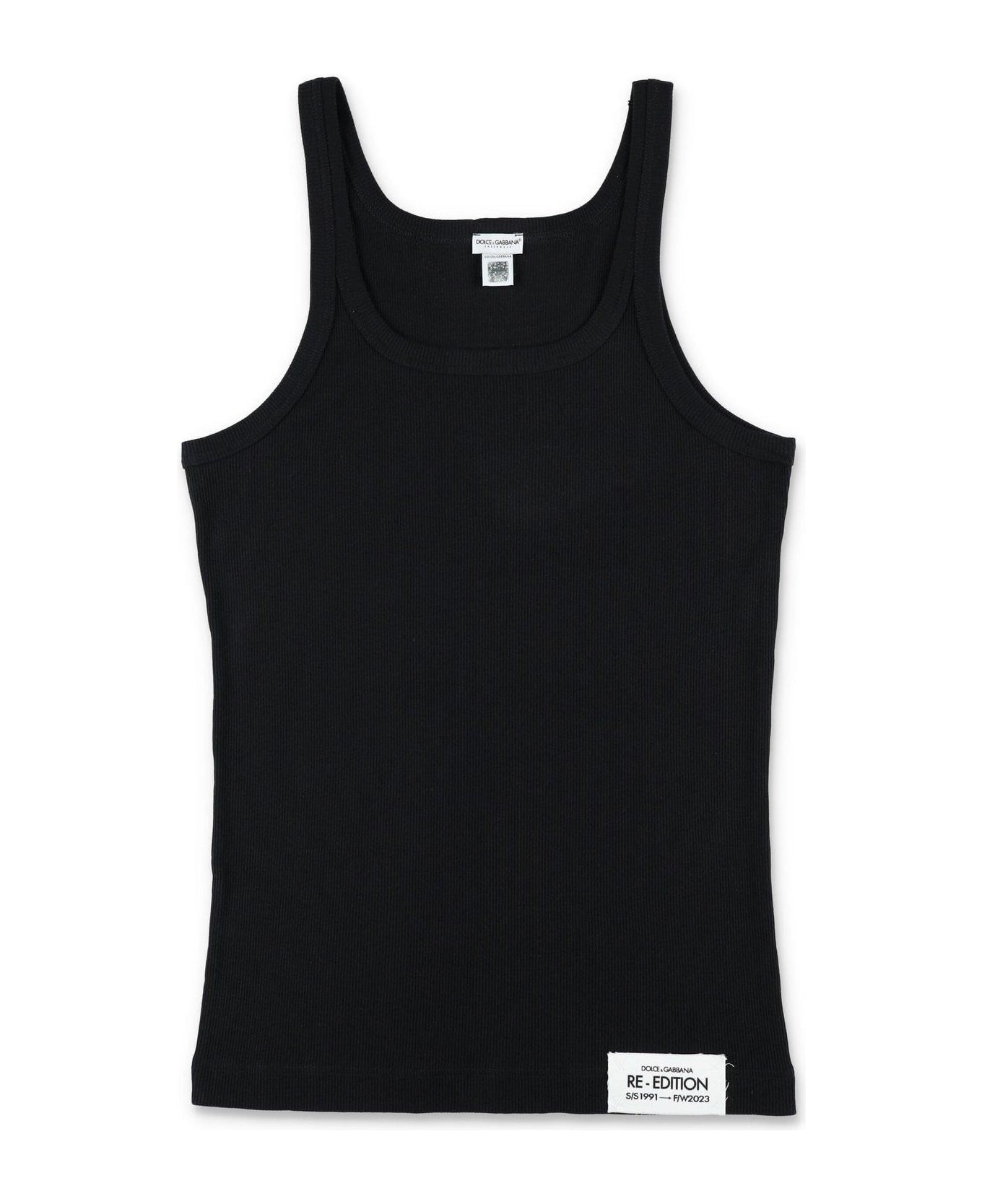 Logo Patch Scoop Neck Tank Top - 1