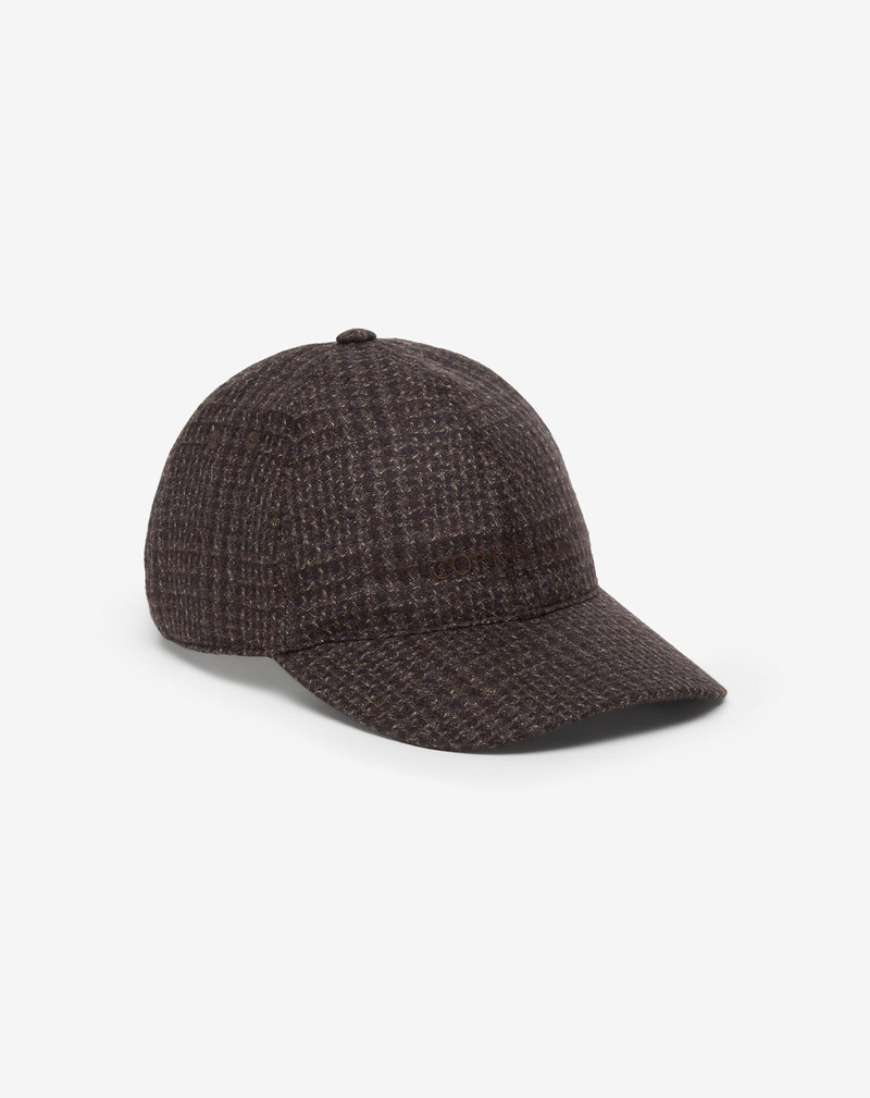 Brown pure wool baseball cap 1