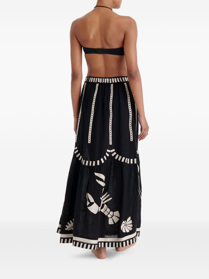 Starfish illustrated tiered maxi skirt 3