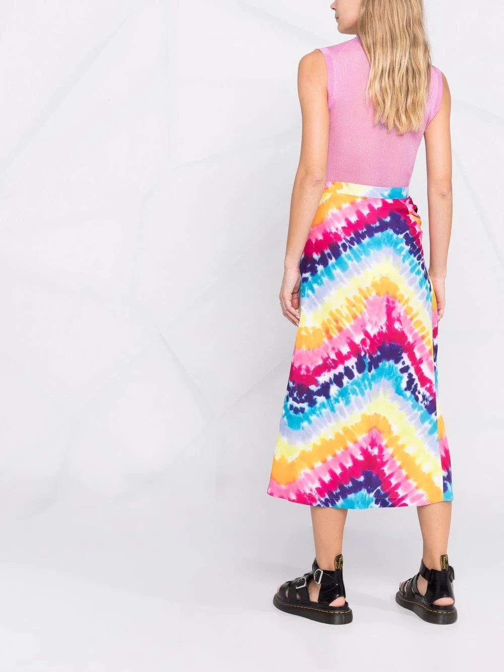 tie-dye wrap midi skirt - 4