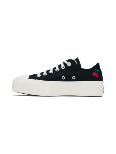 Converse Black Chuck Taylor All Star Lift Platform Cherries Low Top Sneakers outlook