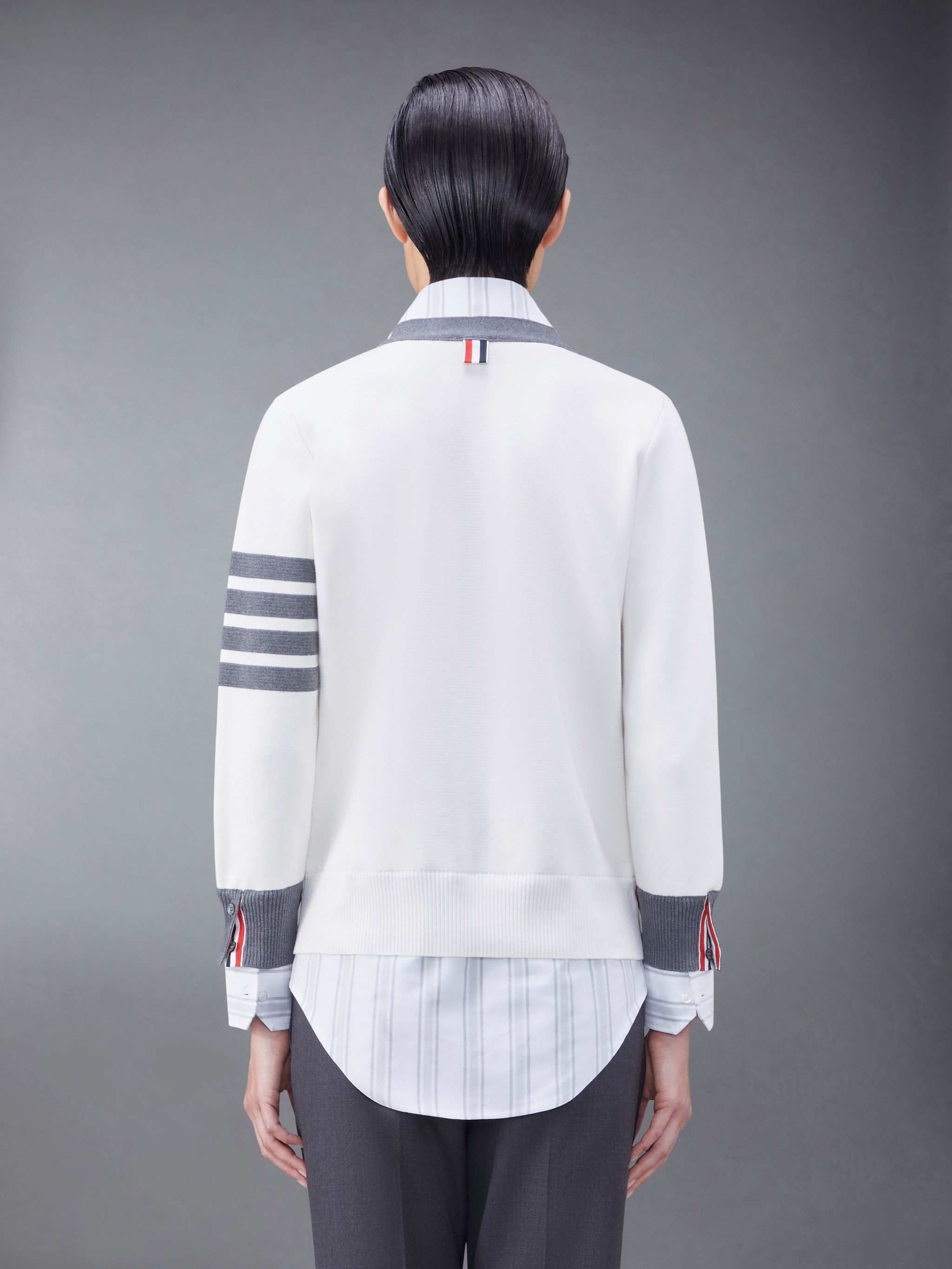 Cotton Milano and Oxford 4-Bar V-Neck Cardigan Shirt Combo - 2