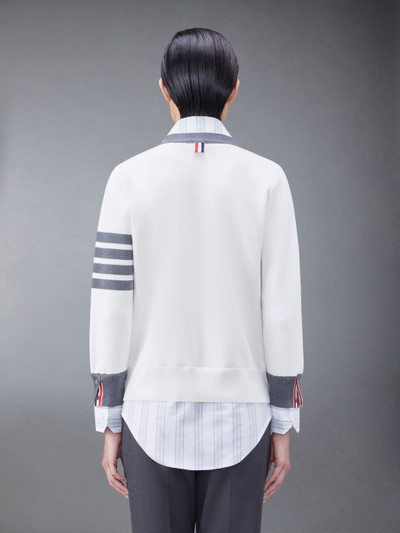 Thom Browne Cotton Milano and Oxford 4-Bar V-Neck Cardigan Shirt Combo outlook