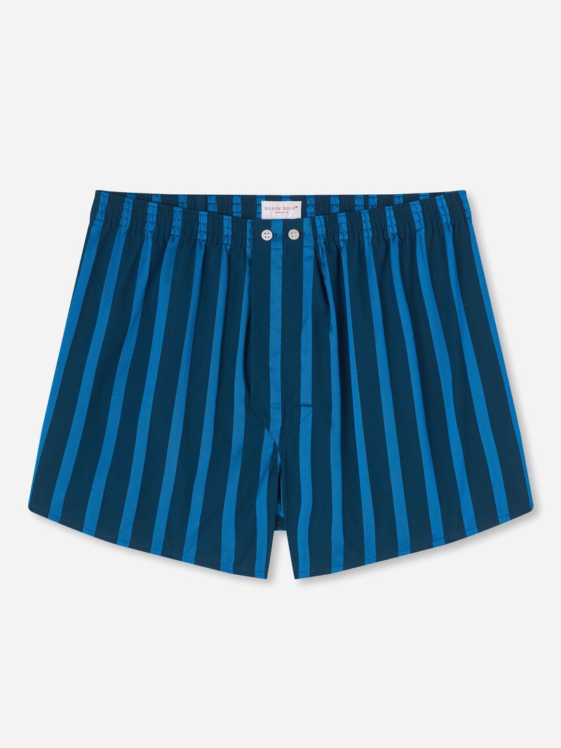 Men's Classic Fit Boxers Royal 218 Cotton Satin Navy - 1
