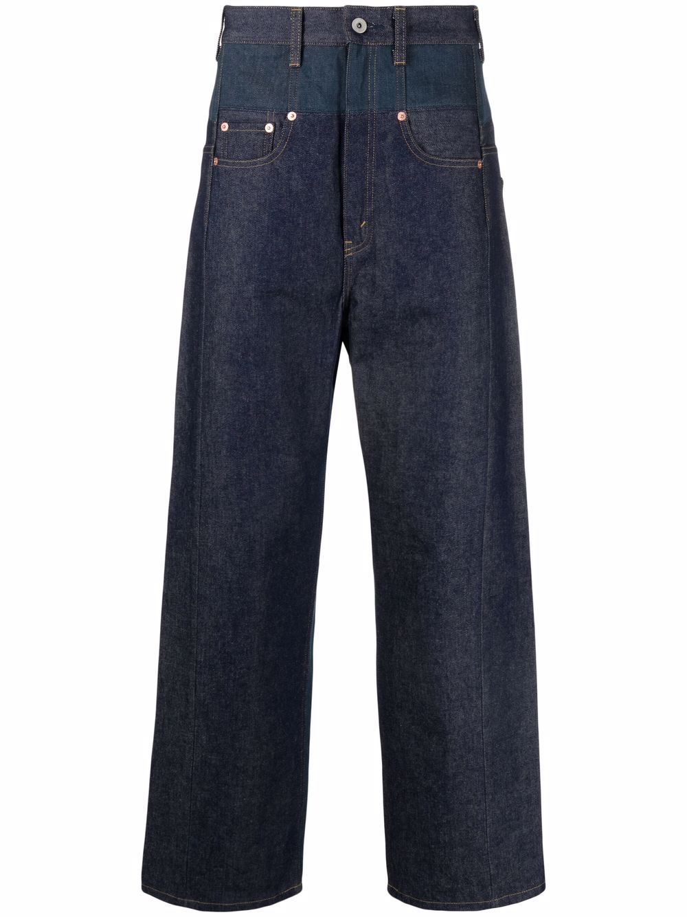 dark-wash wide leg jeans - 1