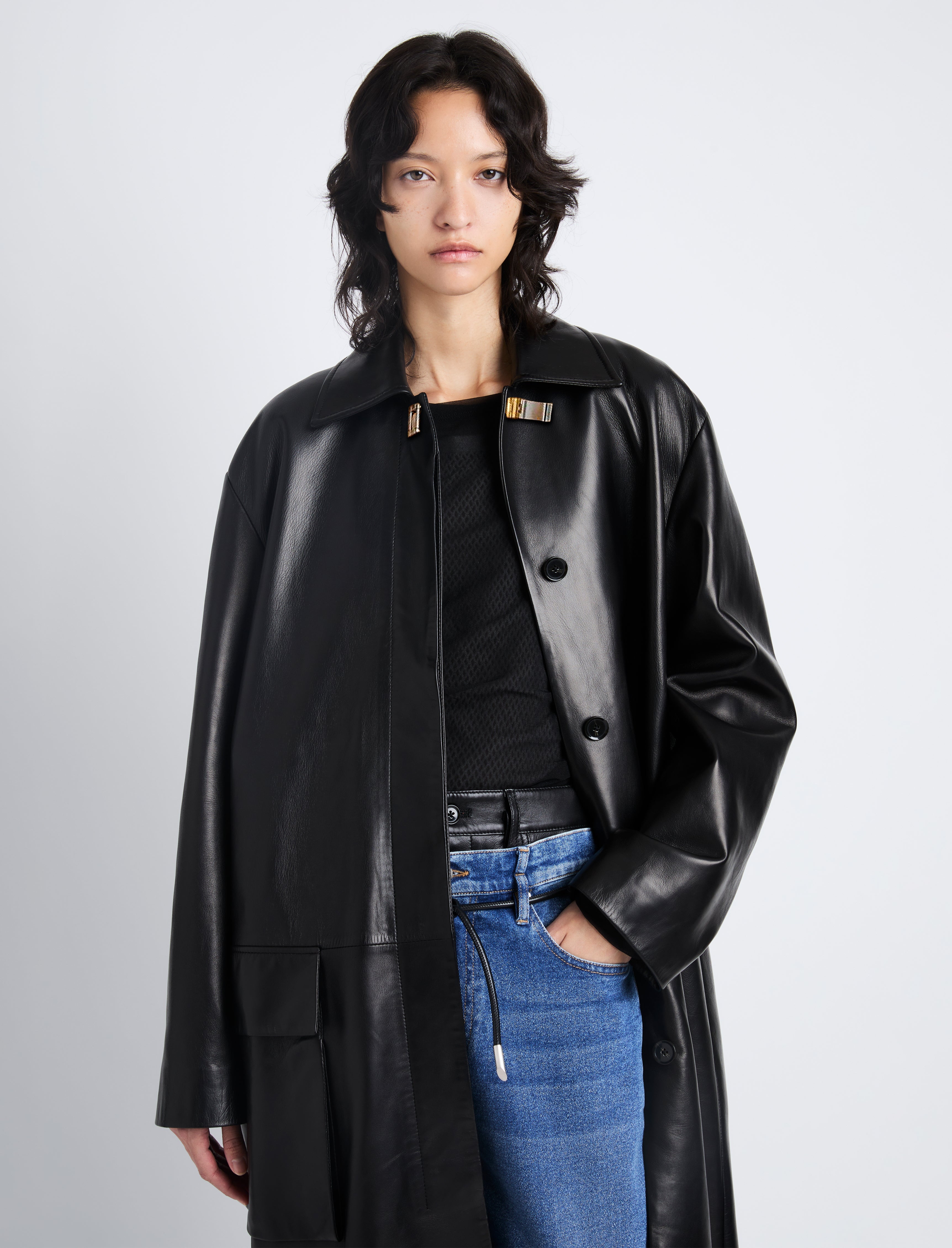 Billie Coat in Leather - 5