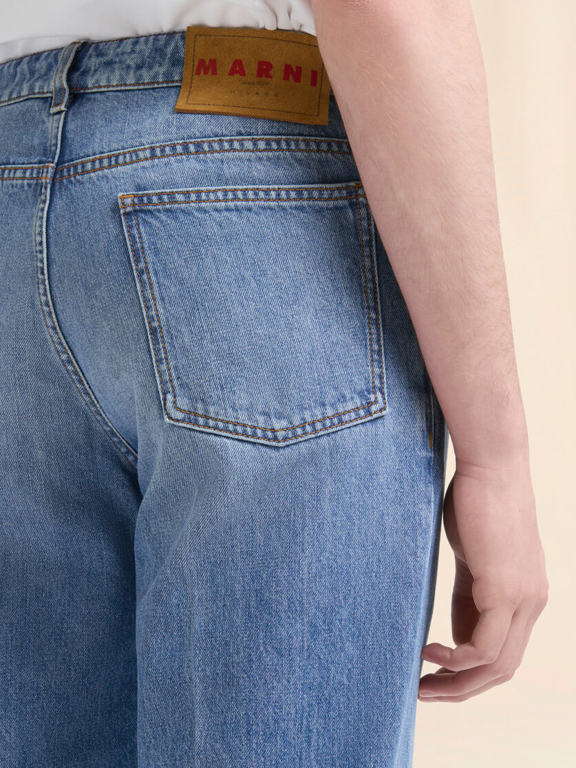 BLUE DENIM TROUSERS WITH STRAIGHT LEG - 4