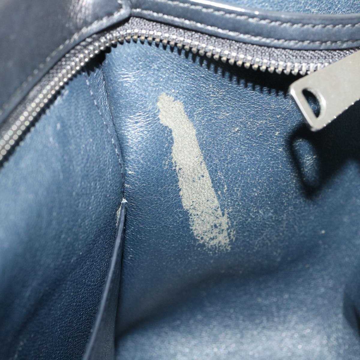 CELINE Hand Bag Leather Suede Gray Navy - 10