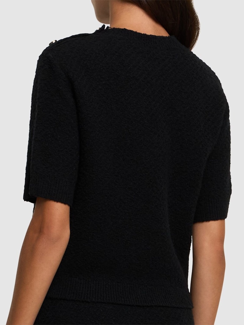 Wool bouclé crewneck top - 3