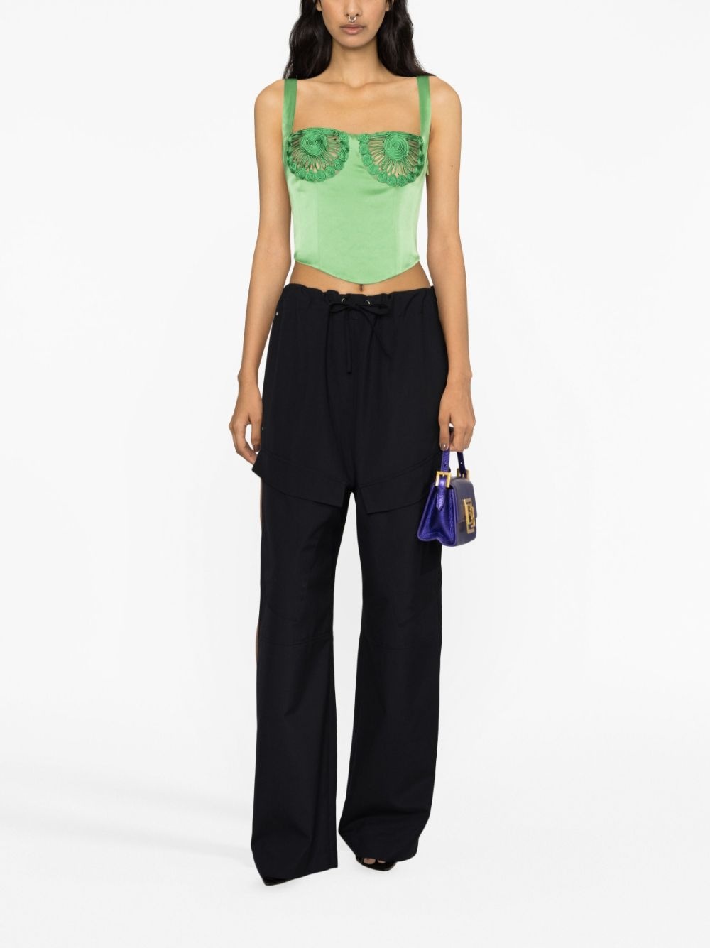 high-waisted straight-leg trousers - 3