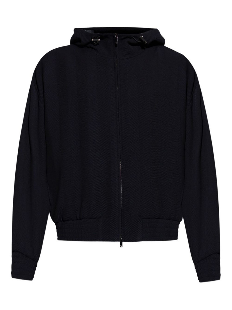 hooded zip wool jacket 1
