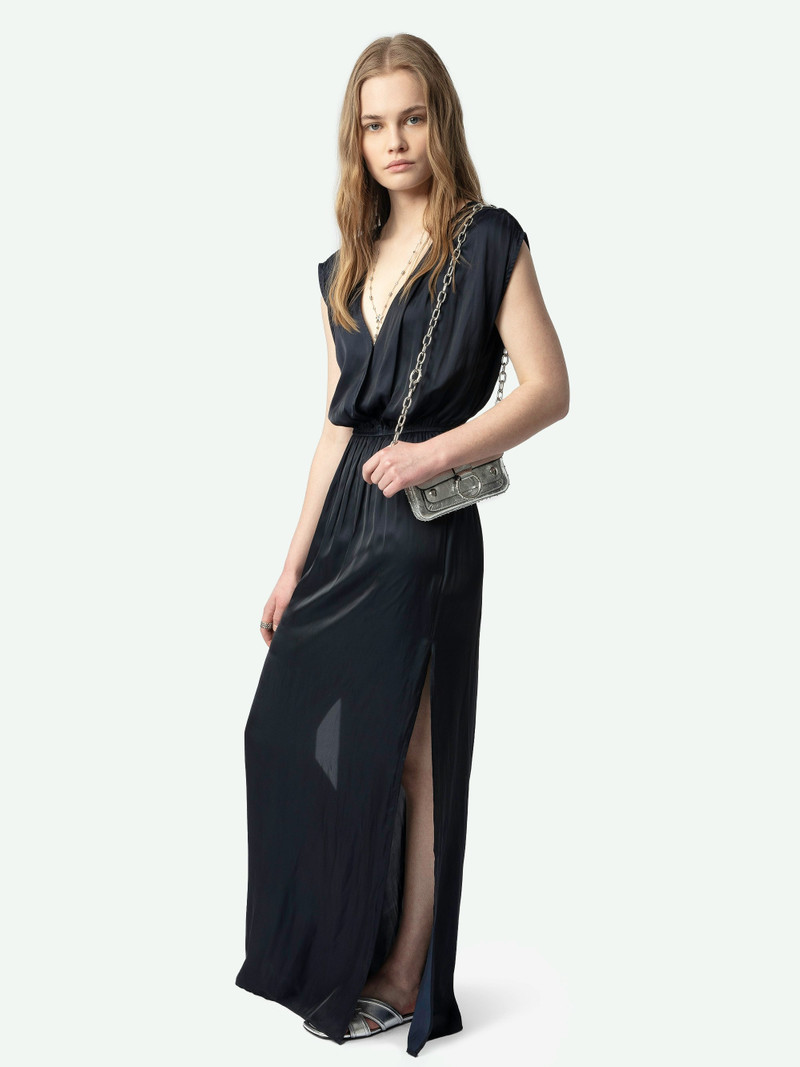 Ritmic Navy Satin Long Dress 4