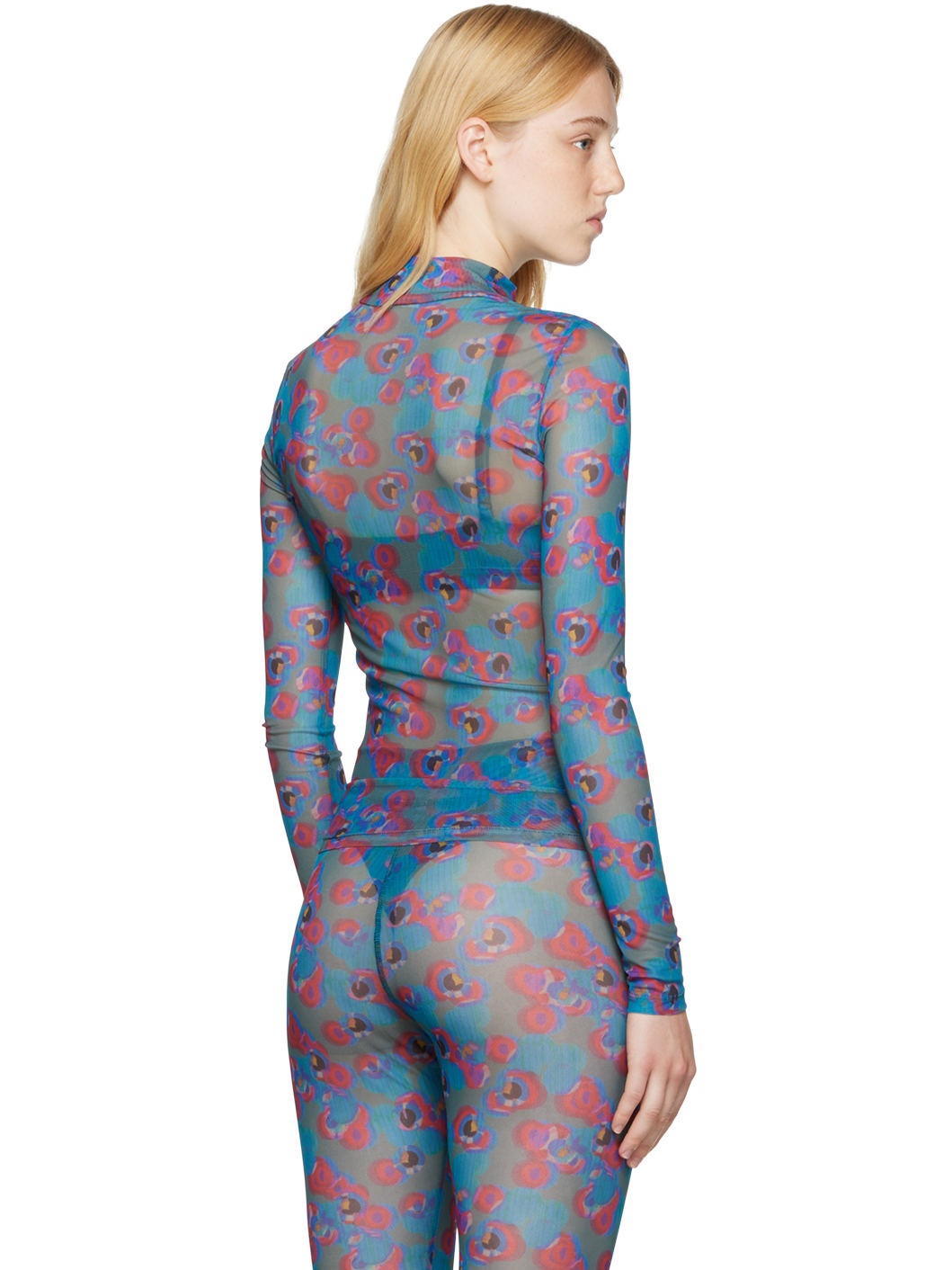 Blue Polka Dot Turtleneck - 3