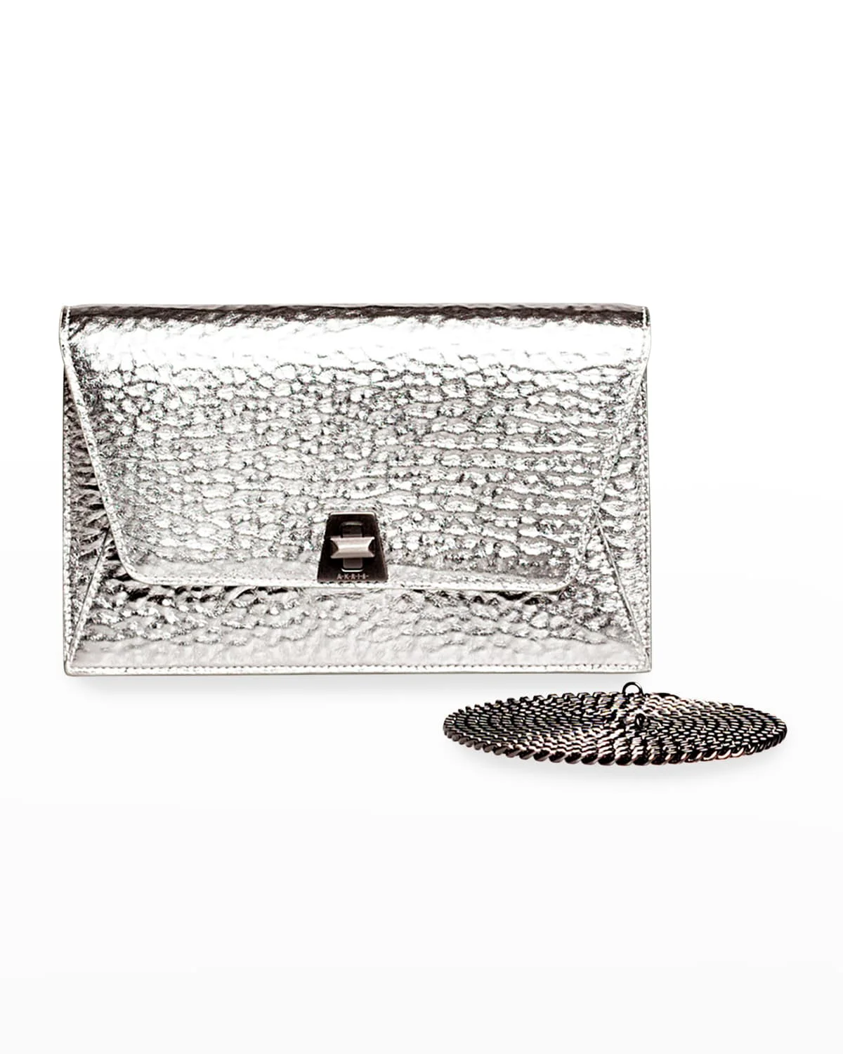 Anouk Hammered Leather Envelope Clutch Bag - 1