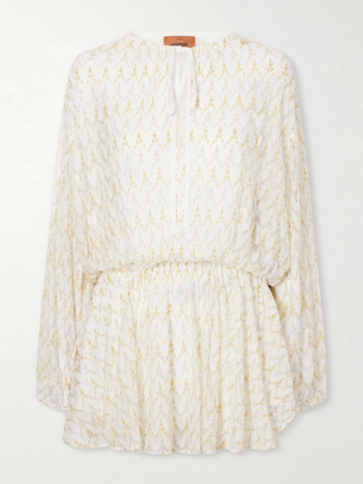 Metallic Crochet-knit Mini Dress - 1