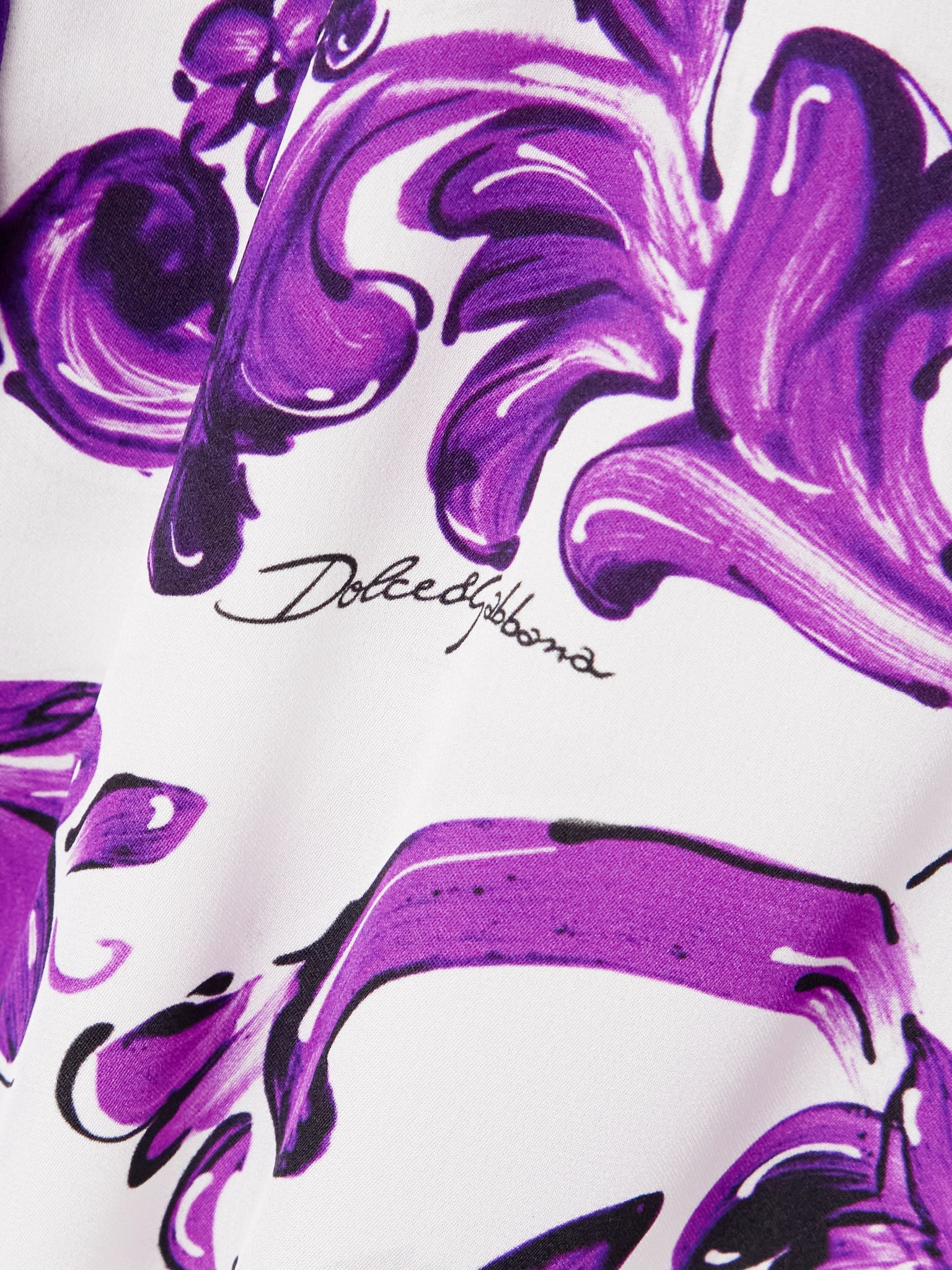 Belted printed silk-blend voile mini dress Purple - 4