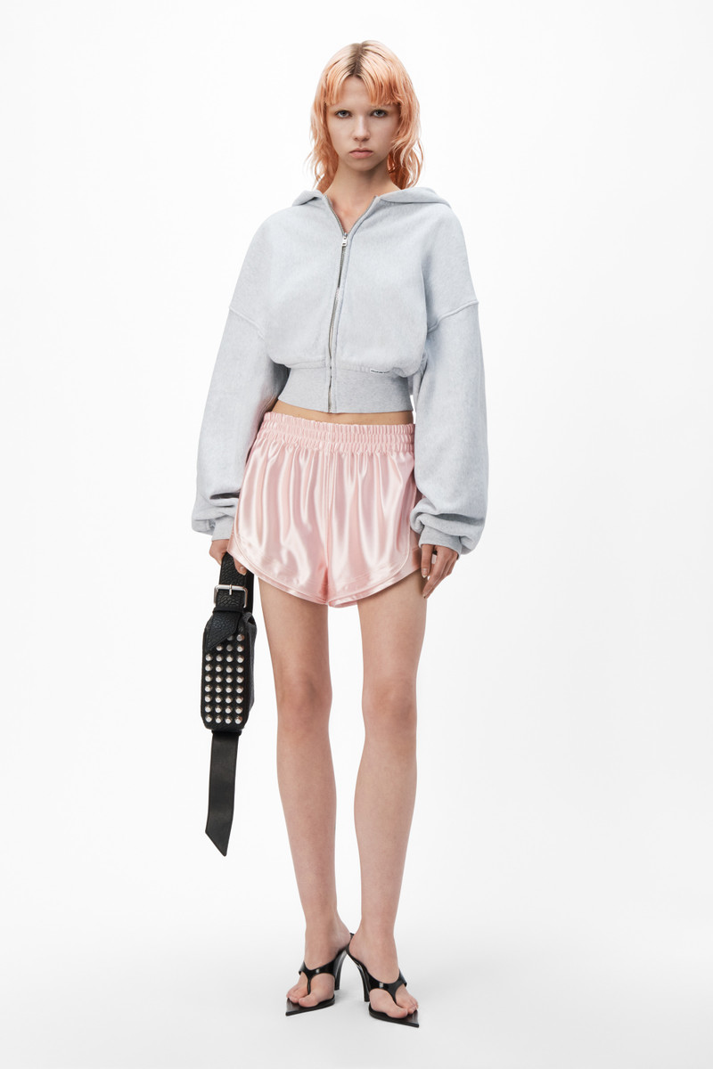 Alexander Wang cropped zip up hoodie in classic terry outlook