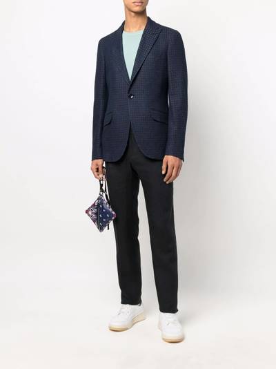 Etro checked single-breasted blazer outlook