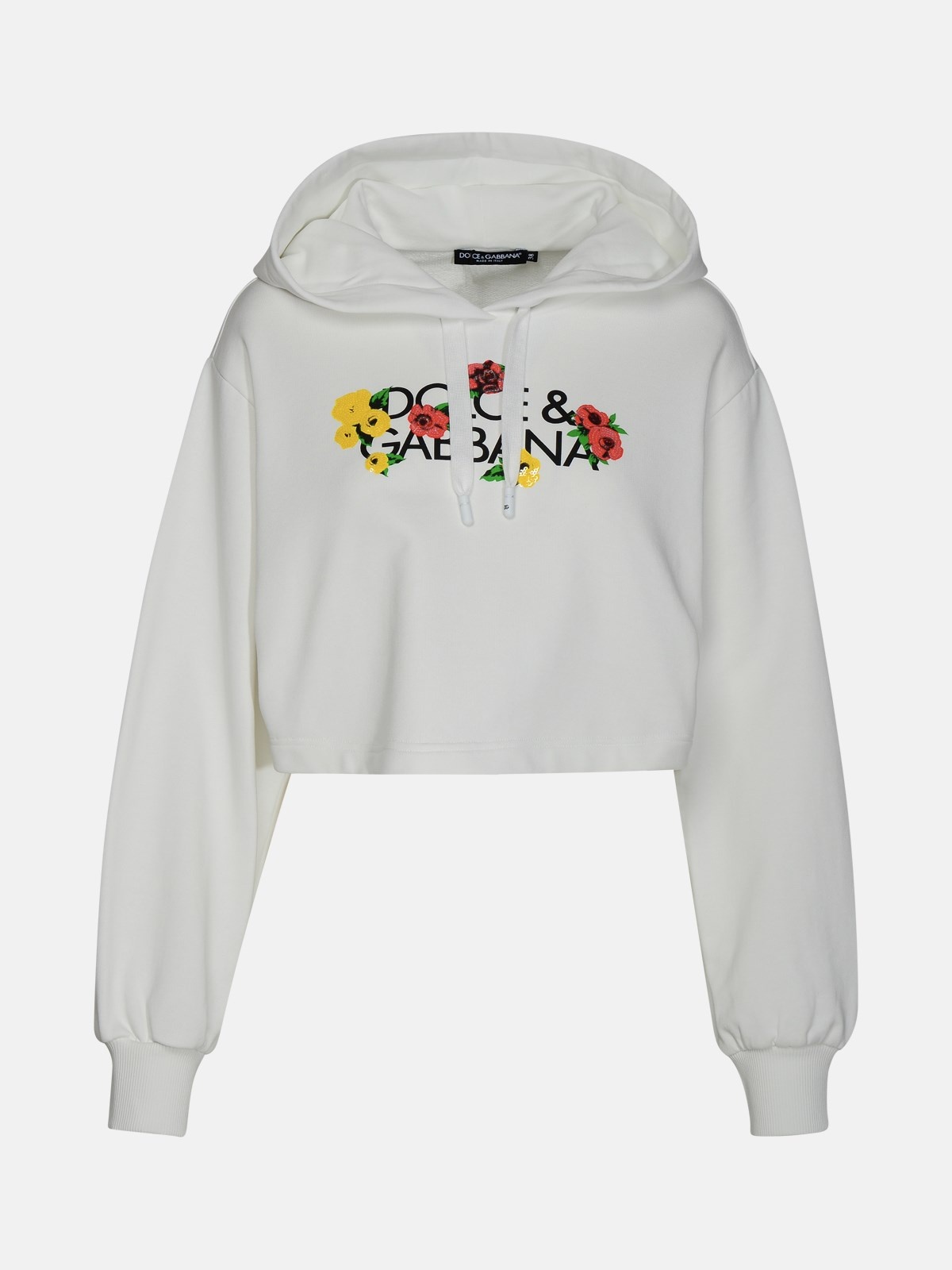 WHITE COTTON SWEATSHIRT - 1