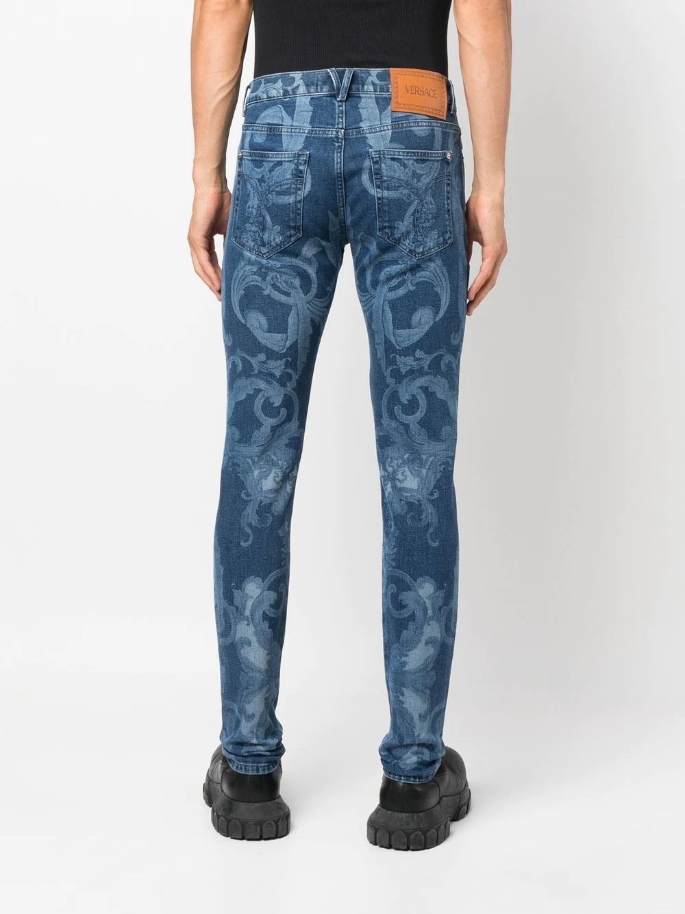 Baroque-print skinny jeans - 4