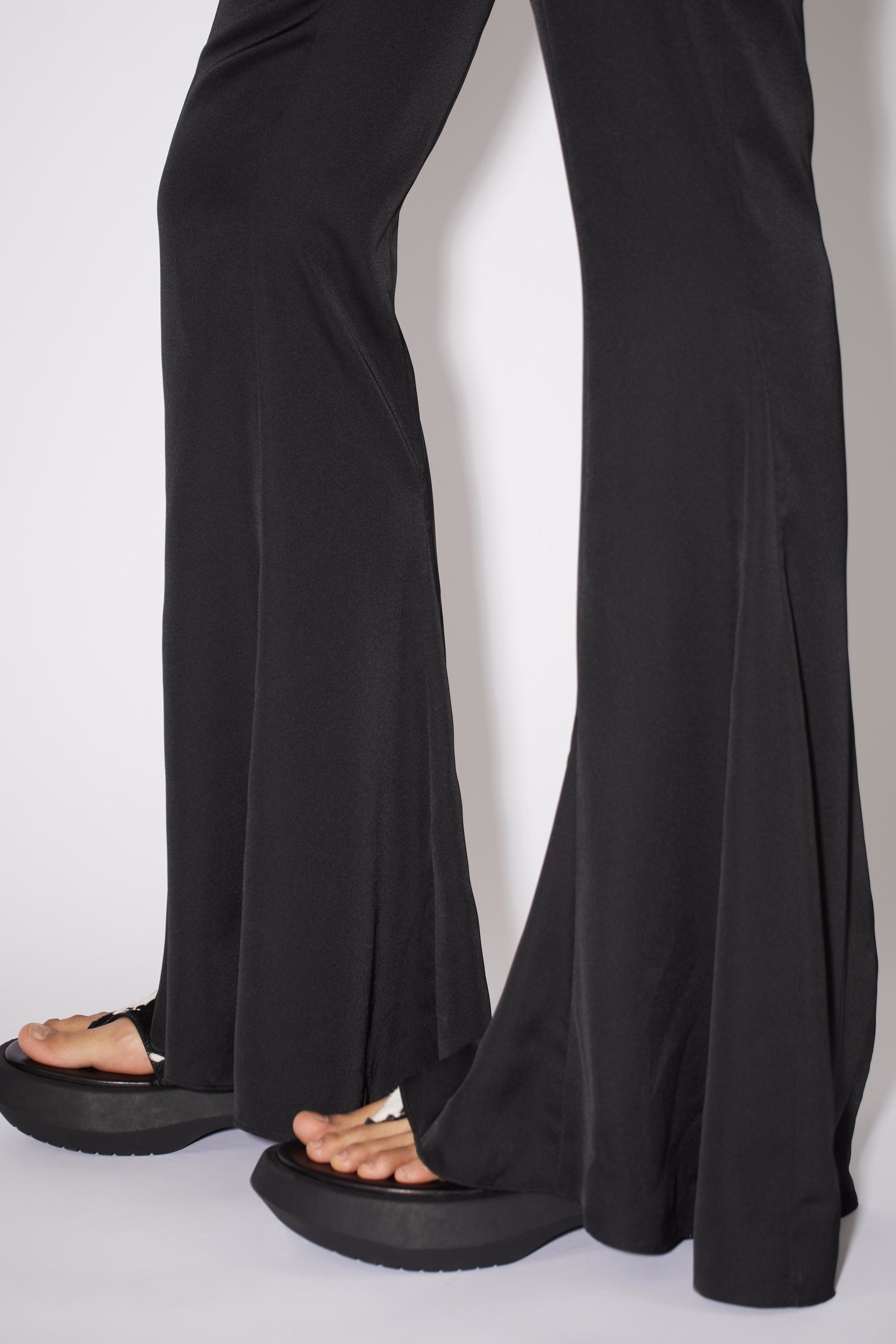 Satin flared trousers - Black - 5