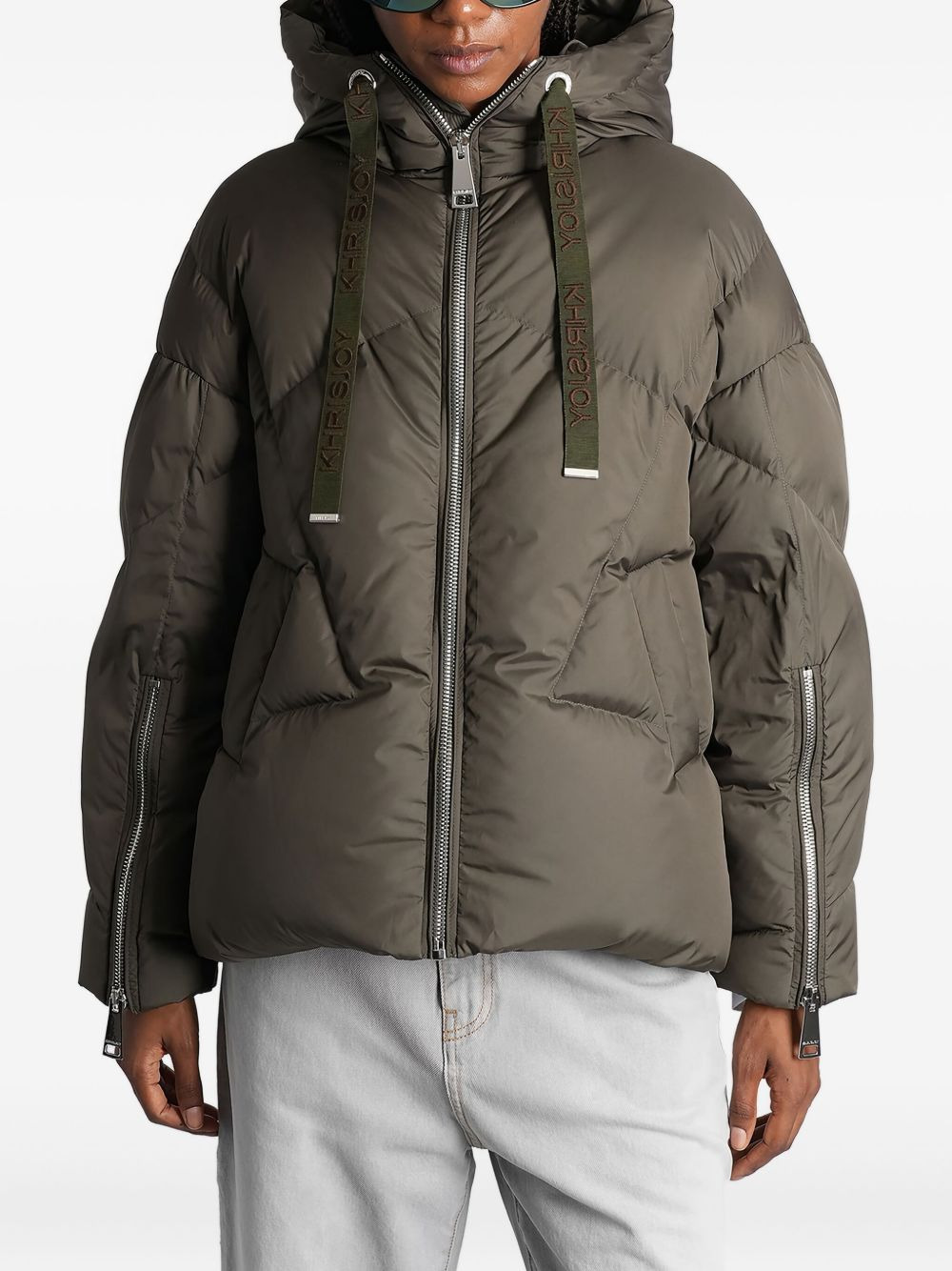 hooded quilted jacket - 1
